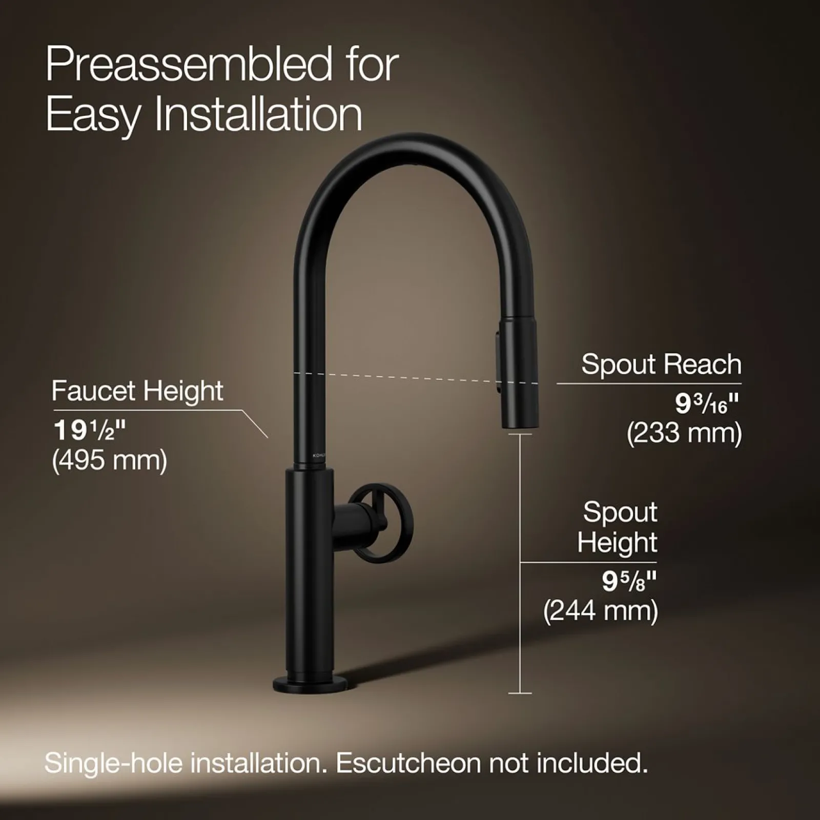 Touchless pull-down kitchen sink faucet with two-function sprayhead^Kohler Online