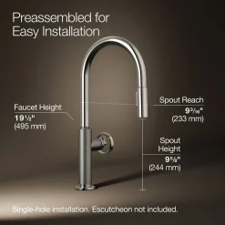 Touchless pull-down kitchen sink faucet with two-function sprayhead^Kohler Online