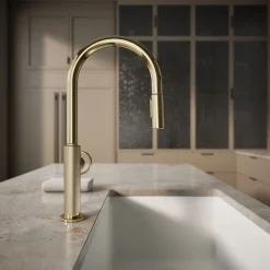 Touchless pull-down kitchen sink faucet with two-function sprayhead^Kohler Online