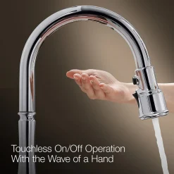 Touchless pull-down kitchen sink faucet with two-function sprayhead^Kohler Online
