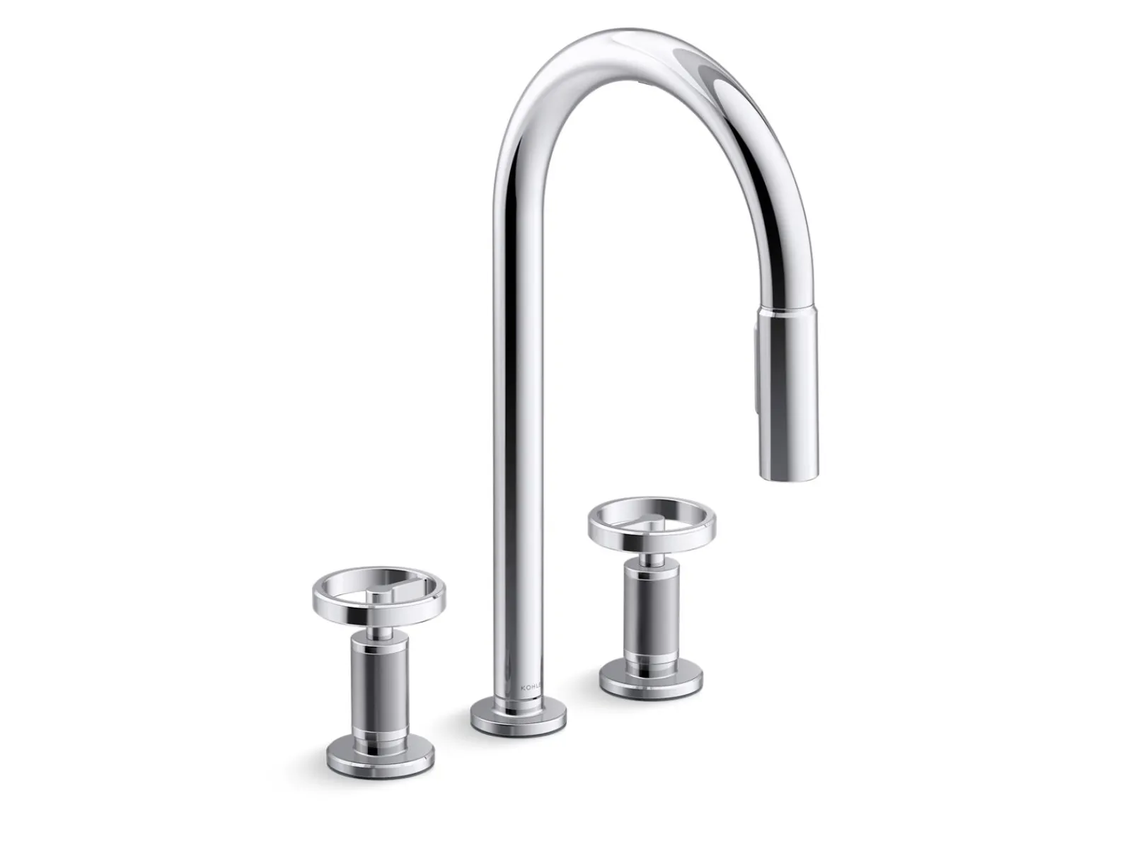 Touchless pull-down kitchen sink faucet with two-function sprayhead^Kohler