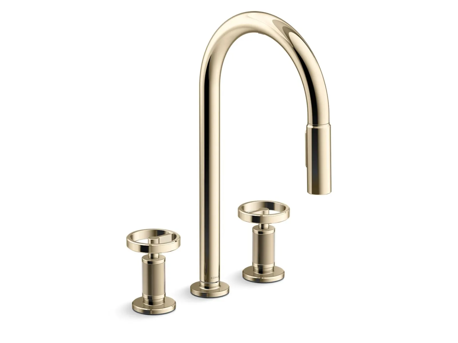 Touchless pull-down kitchen sink faucet with two-function sprayhead^Kohler