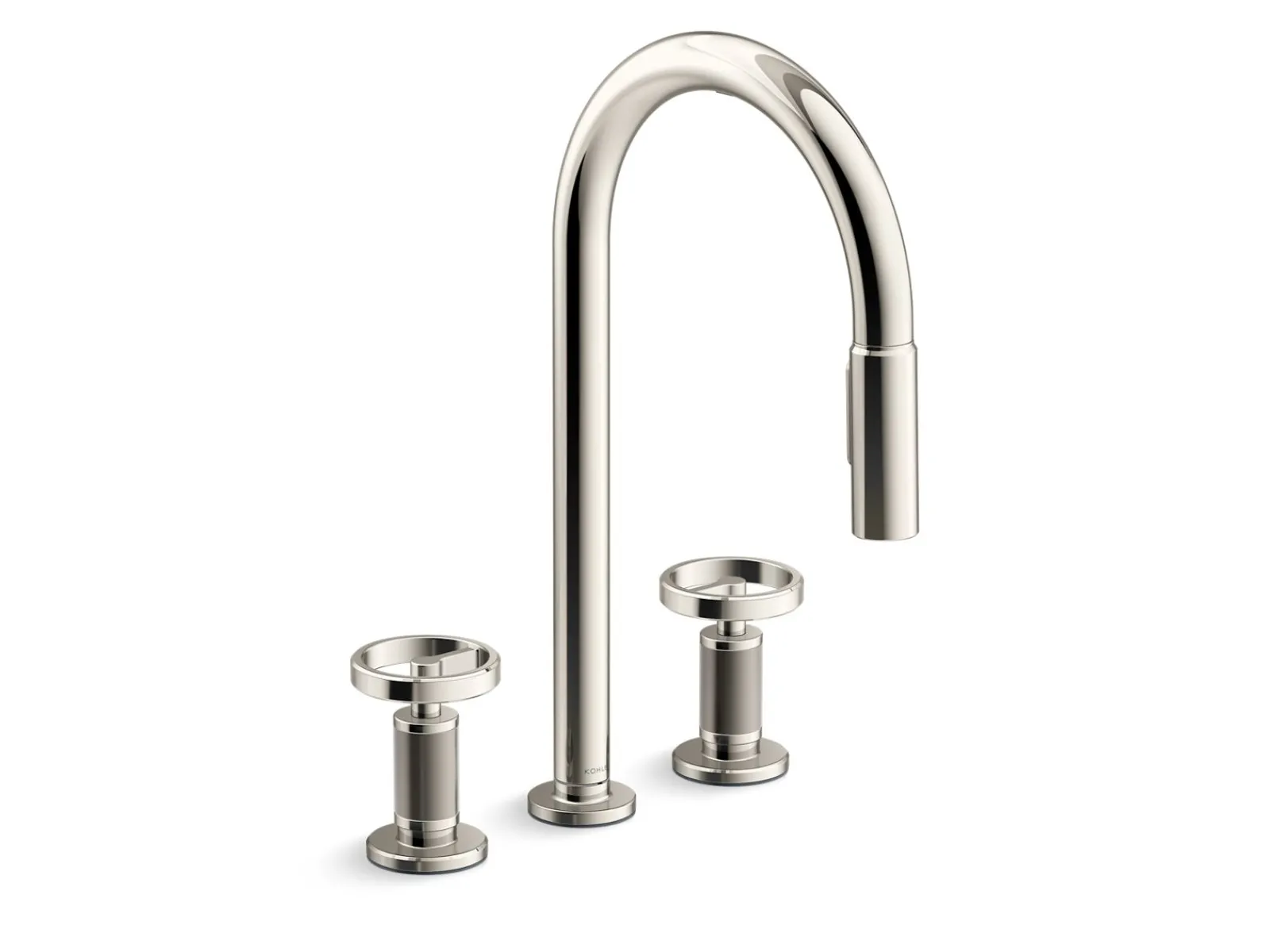 Touchless pull-down kitchen sink faucet with two-function sprayhead^Kohler