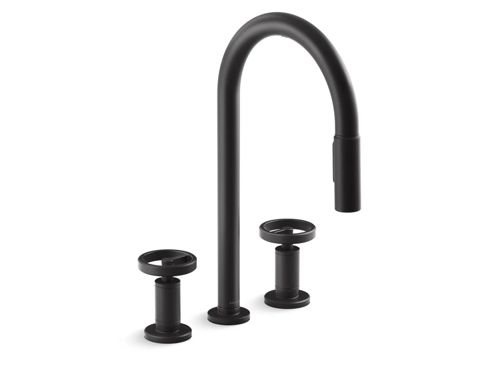 Touchless pull-down kitchen sink faucet with two-function sprayhead^Kohler