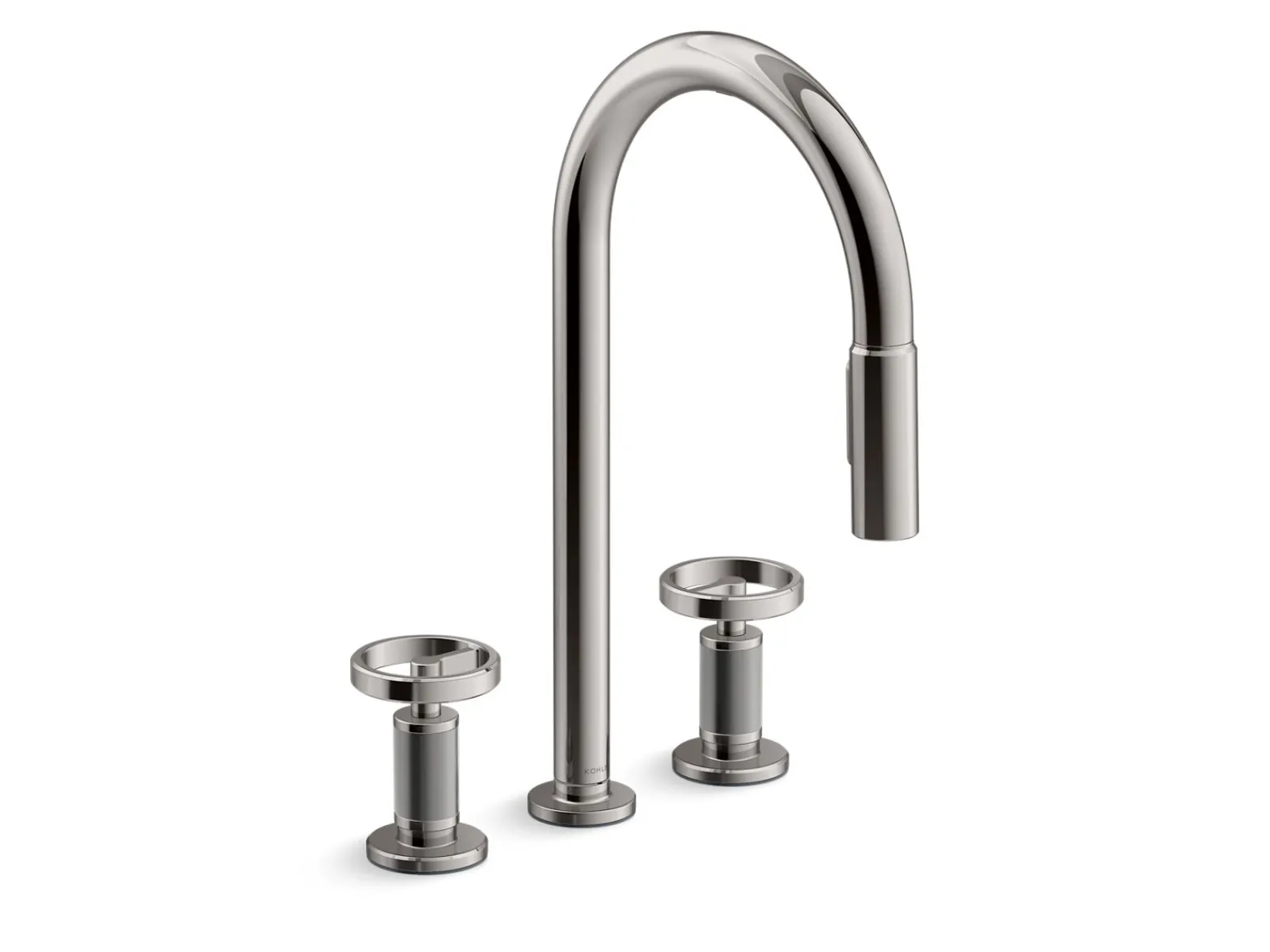 Touchless pull-down kitchen sink faucet with two-function sprayhead^Kohler