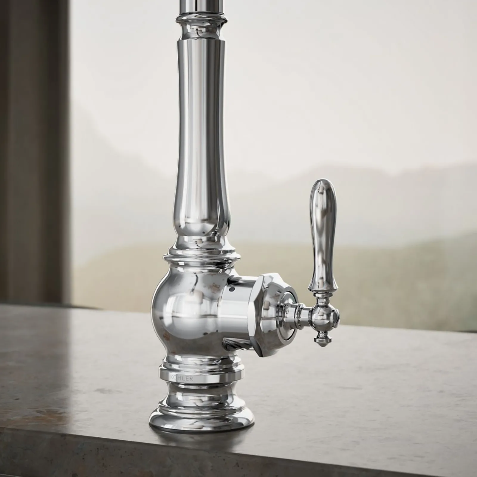 Touchless pull-down kitchen sink faucet with three-function sprayhead^Kohler