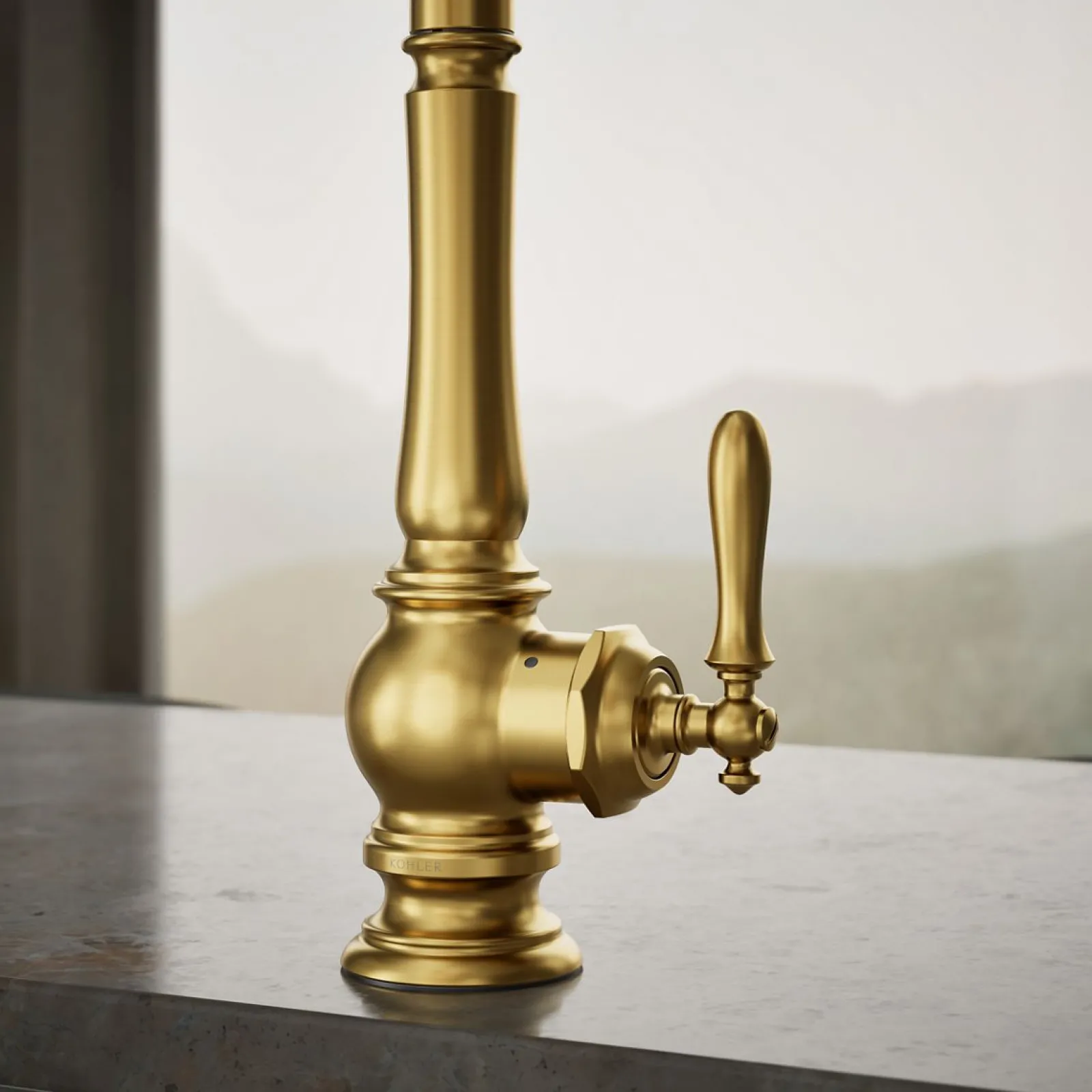 Touchless pull-down kitchen sink faucet with three-function sprayhead^Kohler