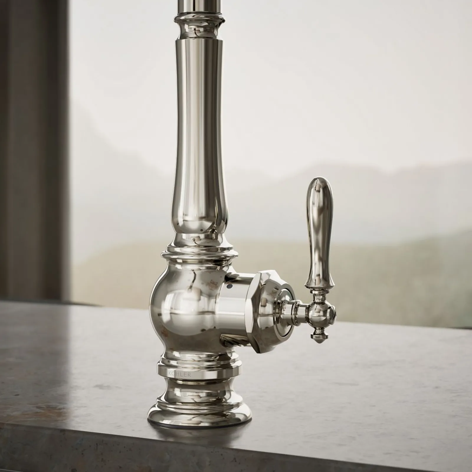 Touchless pull-down kitchen sink faucet with three-function sprayhead^Kohler