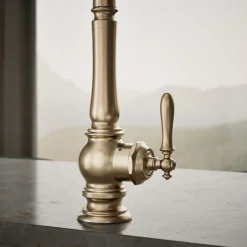 Touchless pull-down kitchen sink faucet with three-function sprayhead^Kohler