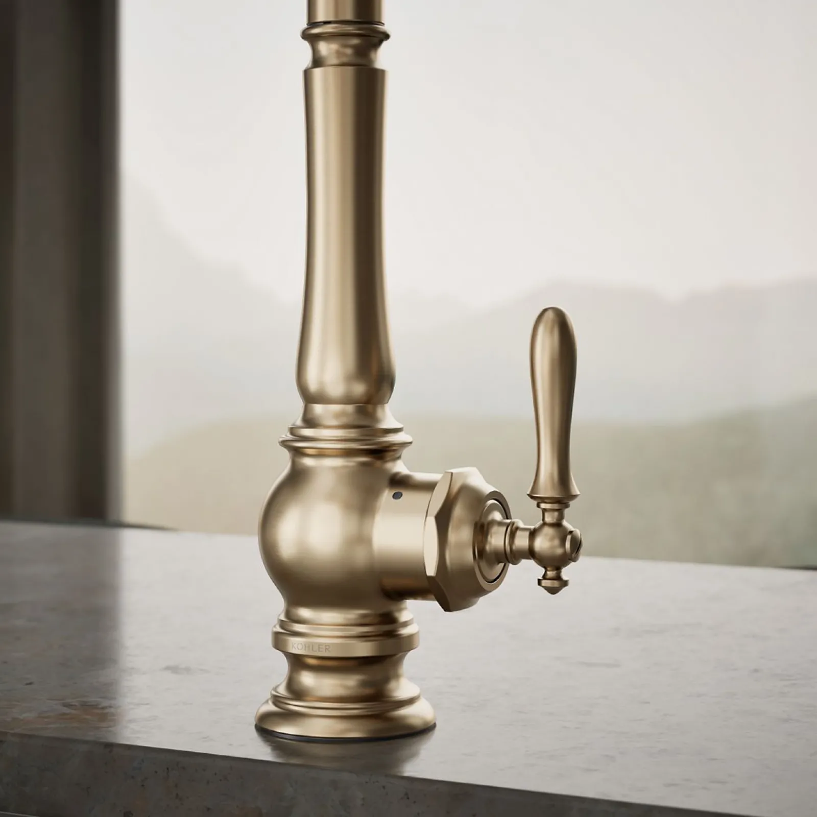 Touchless pull-down kitchen sink faucet with three-function sprayhead^Kohler