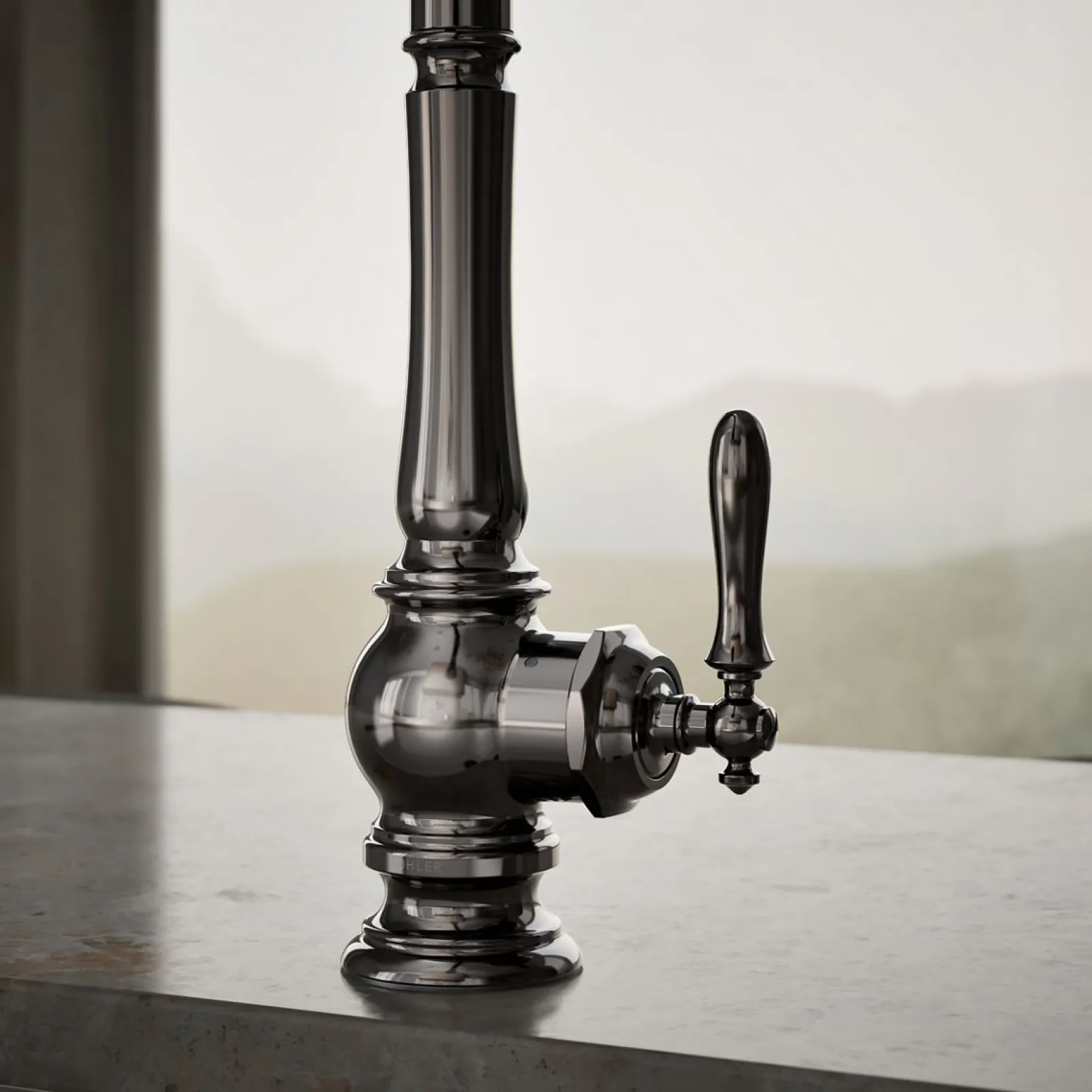 Touchless pull-down kitchen sink faucet with three-function sprayhead^Kohler