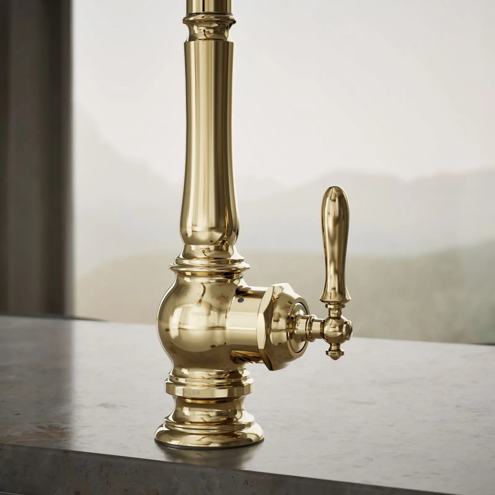 Touchless pull-down kitchen sink faucet with three-function sprayhead^Kohler