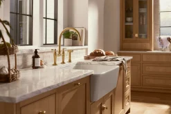 Two-hole bridge kitchen sink faucet with side sprayer^Kohler Discount