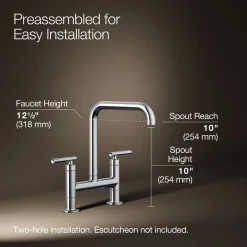 Two-hole bridge kitchen sink faucet^Kohler Discount