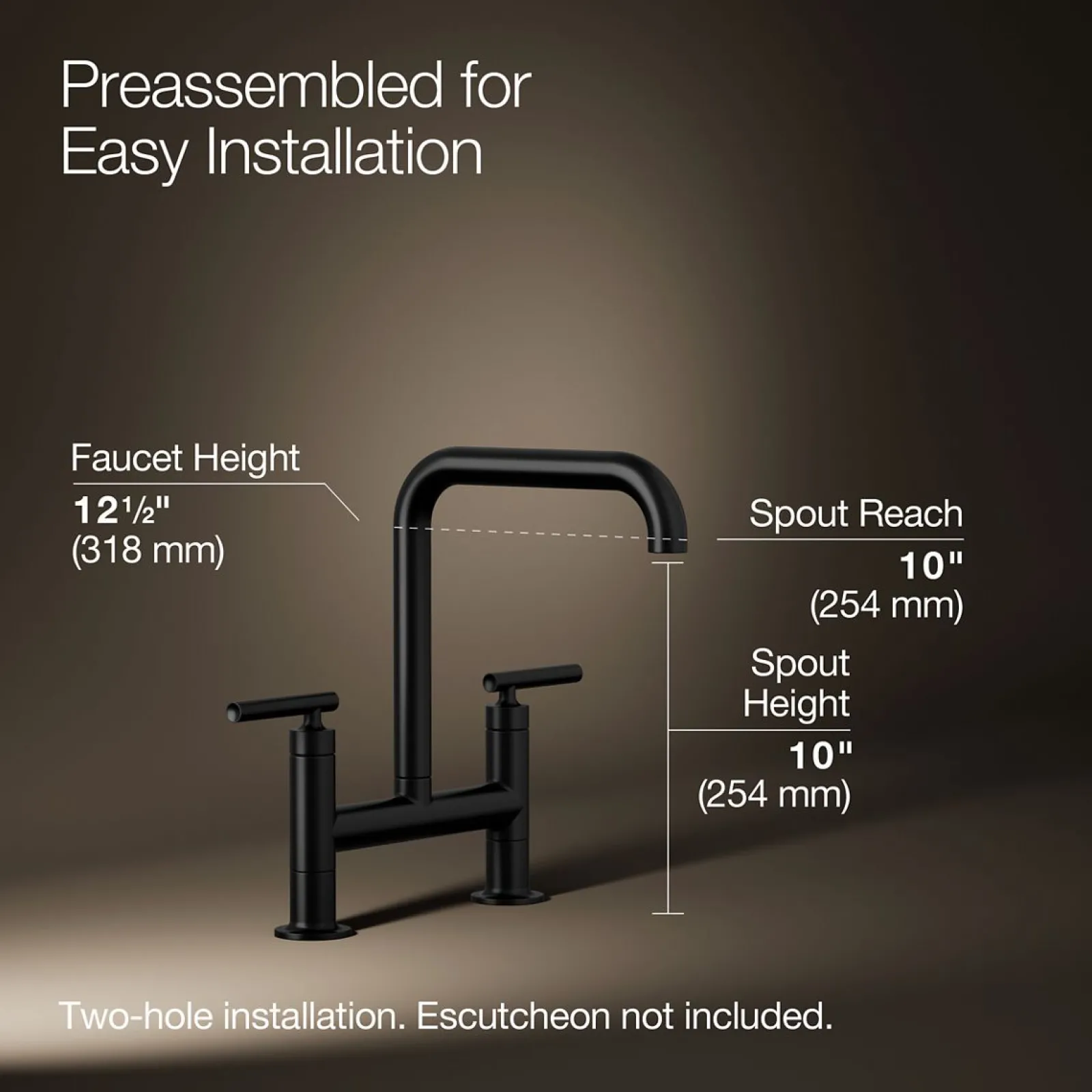 Two-hole bridge kitchen sink faucet^Kohler Discount