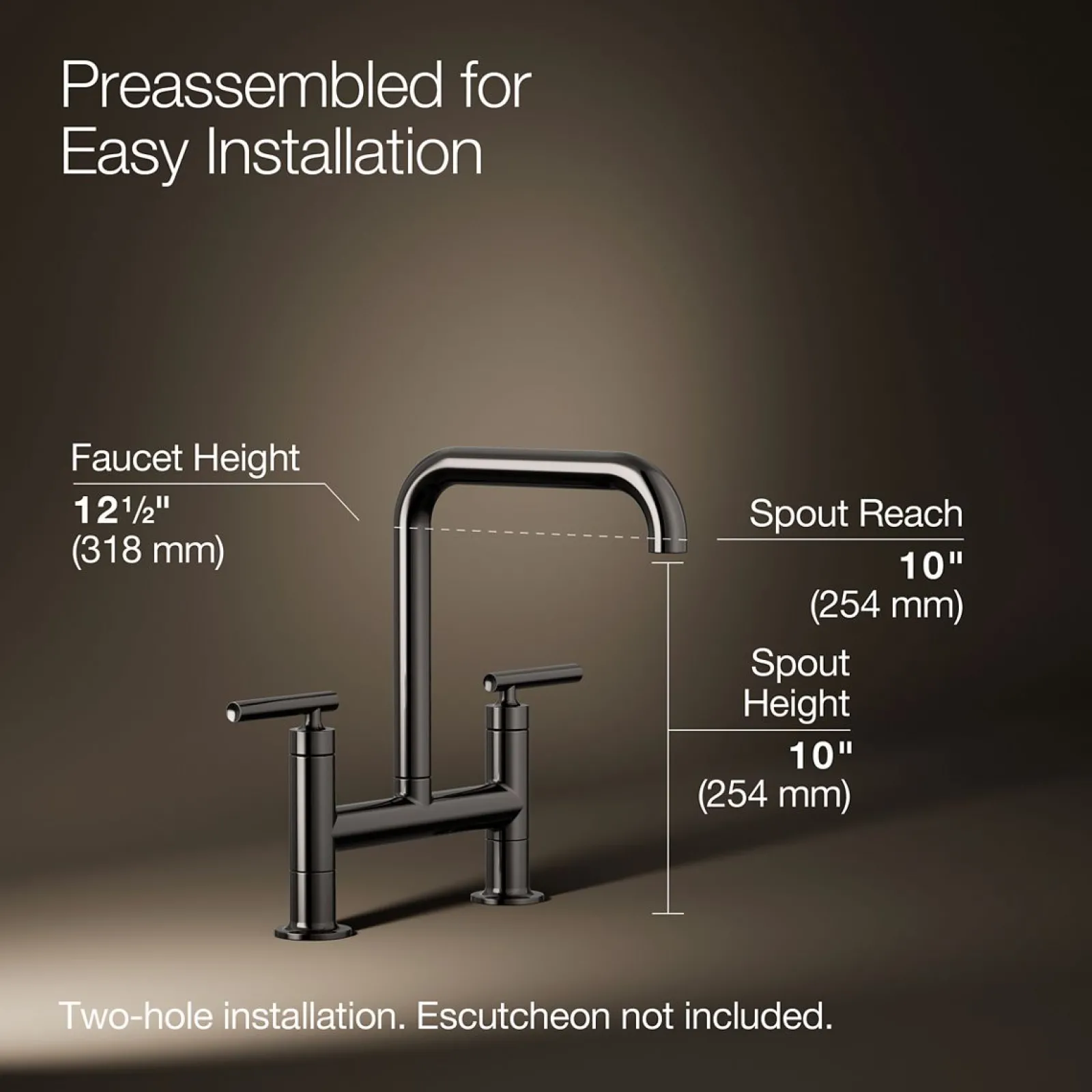 Two-hole bridge kitchen sink faucet^Kohler Discount
