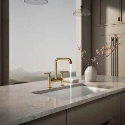 Two-hole bridge kitchen sink faucet^Kohler Discount