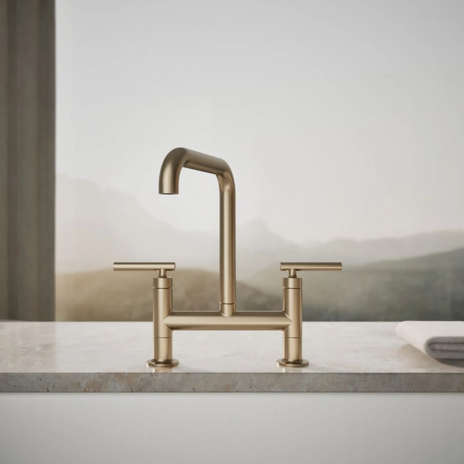 Two-hole bridge kitchen sink faucet^Kohler Discount