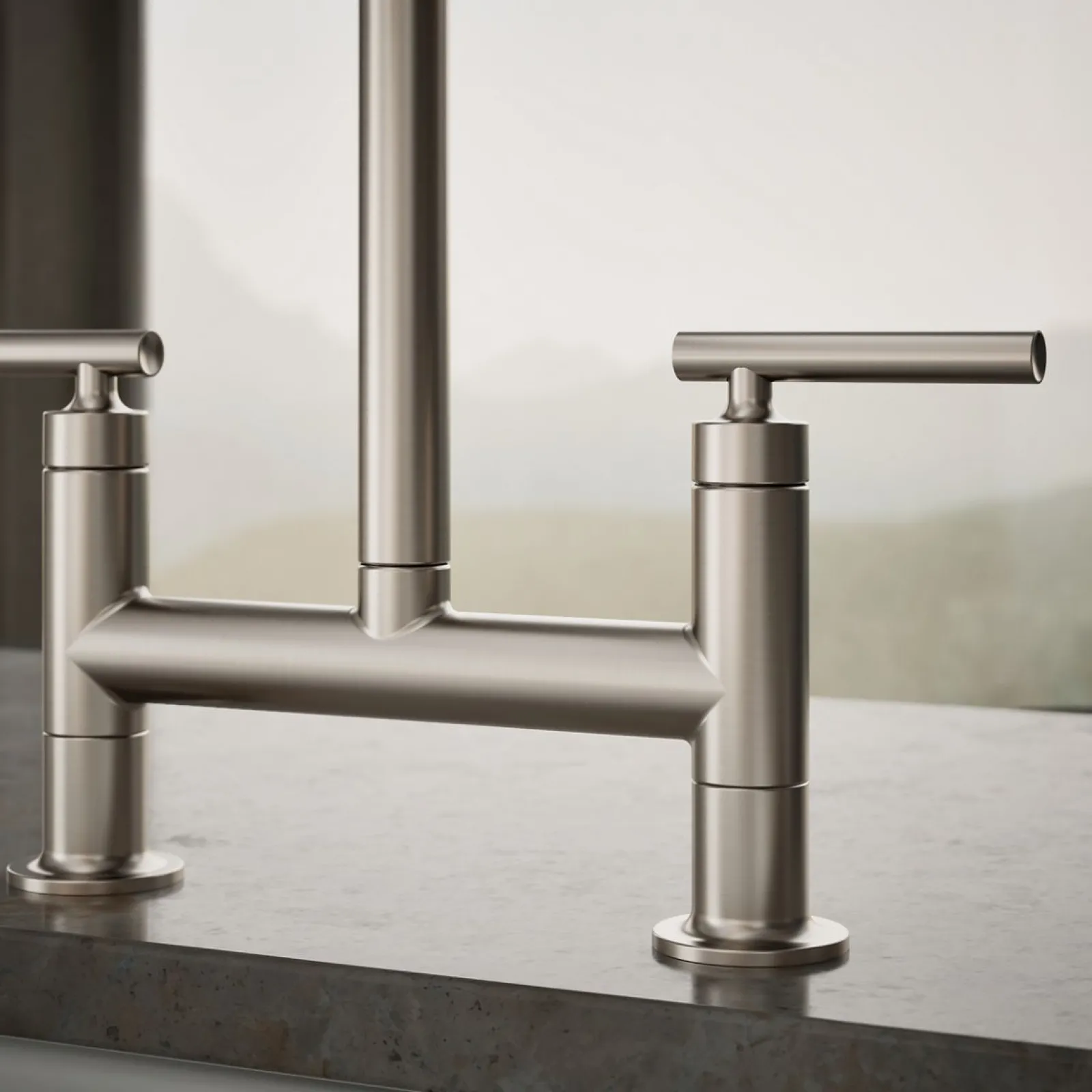 Two-hole bridge kitchen sink faucet^Kohler Discount