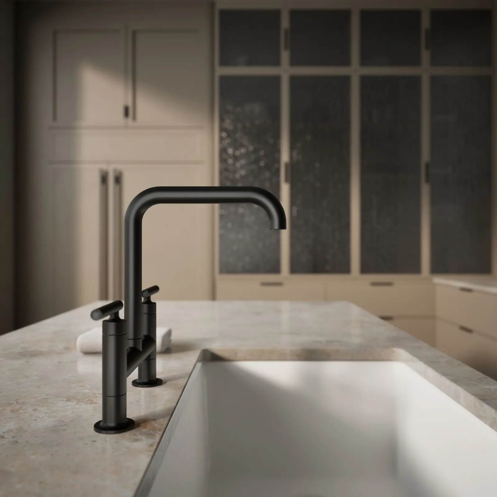 Two-hole bridge kitchen sink faucet^Kohler Discount