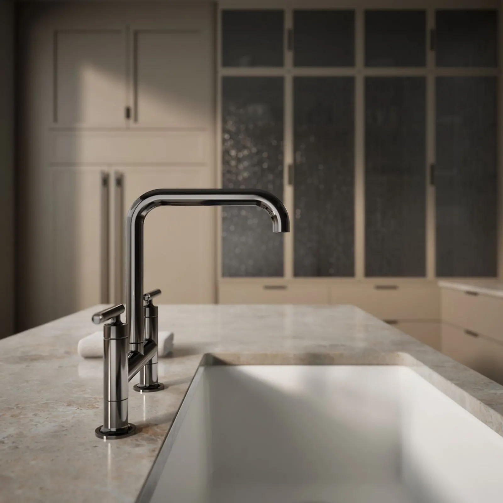 Two-hole bridge kitchen sink faucet^Kohler Discount