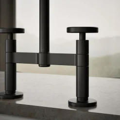 Two-hole bridge kitchen sink faucet with side sprayer^Kohler Best