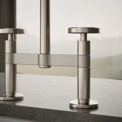 Two-hole bridge kitchen sink faucet with side sprayer^Kohler Best