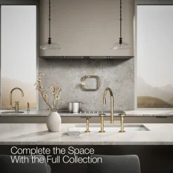 Two-hole bridge kitchen sink faucet with side sprayer^Kohler Best