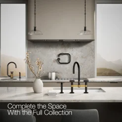 Two-hole bridge kitchen sink faucet with side sprayer^Kohler Best