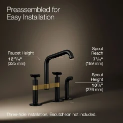 Two-hole bridge kitchen sink faucet with side sprayer^Kohler Online