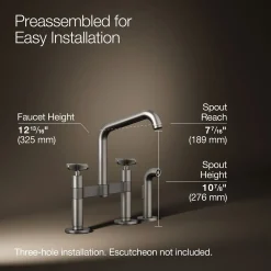 Two-hole bridge kitchen sink faucet with side sprayer^Kohler Online