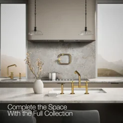Two-hole bridge kitchen sink faucet with side sprayer^Kohler Online