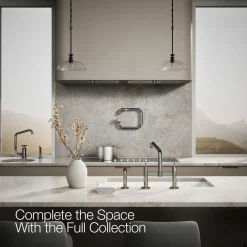 Two-hole bridge kitchen sink faucet with side sprayer^Kohler Online
