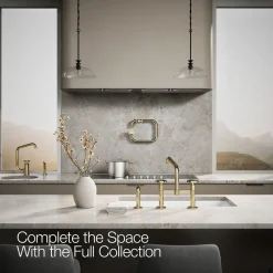 Two-hole bridge kitchen sink faucet with side sprayer^Kohler Best
