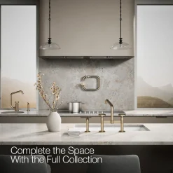 Two-hole bridge kitchen sink faucet with side sprayer^Kohler Best