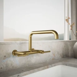 Two-hole wall-mount bridge kitchen sink faucet^Kohler Sale