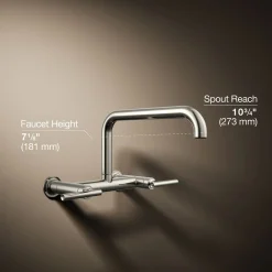 Two-hole wall-mount bridge kitchen sink faucet^Kohler Sale
