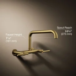 Two-hole wall-mount bridge kitchen sink faucet^Kohler Sale