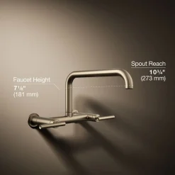 Two-hole wall-mount bridge kitchen sink faucet^Kohler Sale