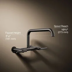 Two-hole wall-mount bridge kitchen sink faucet^Kohler Sale