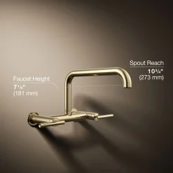 Two-hole wall-mount bridge kitchen sink faucet^Kohler Sale