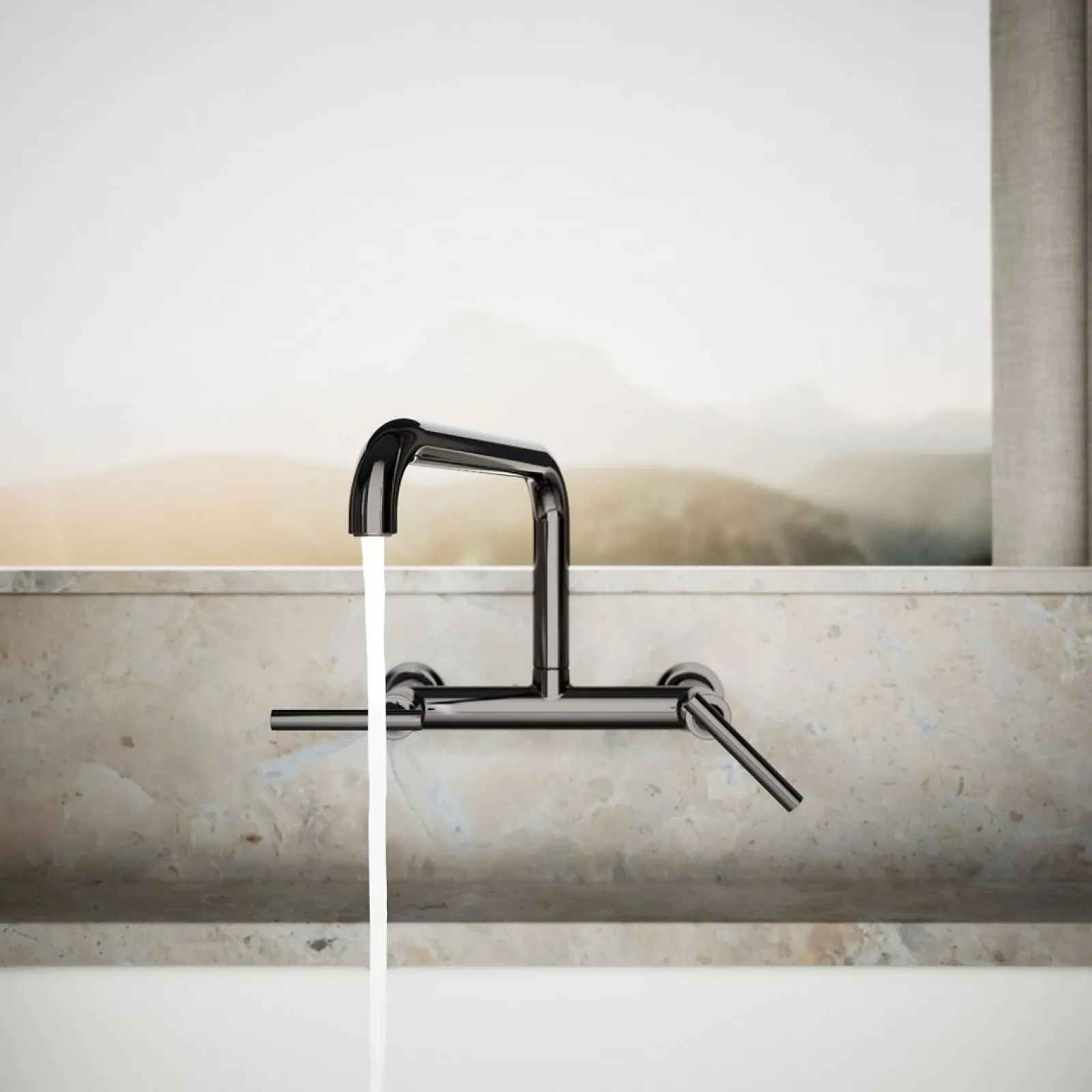 Two-hole wall-mount bridge kitchen sink faucet^Kohler Sale