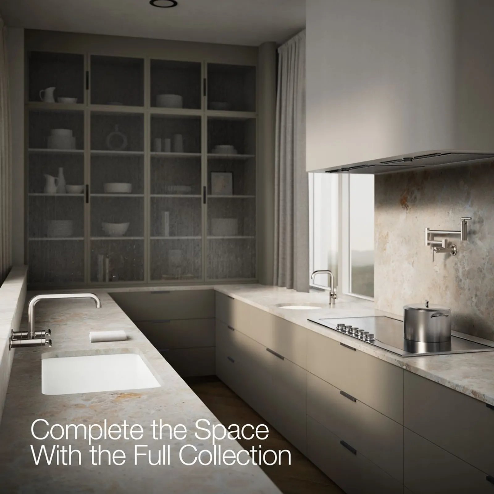 Two-hole wall-mount bridge kitchen sink faucet^Kohler Sale