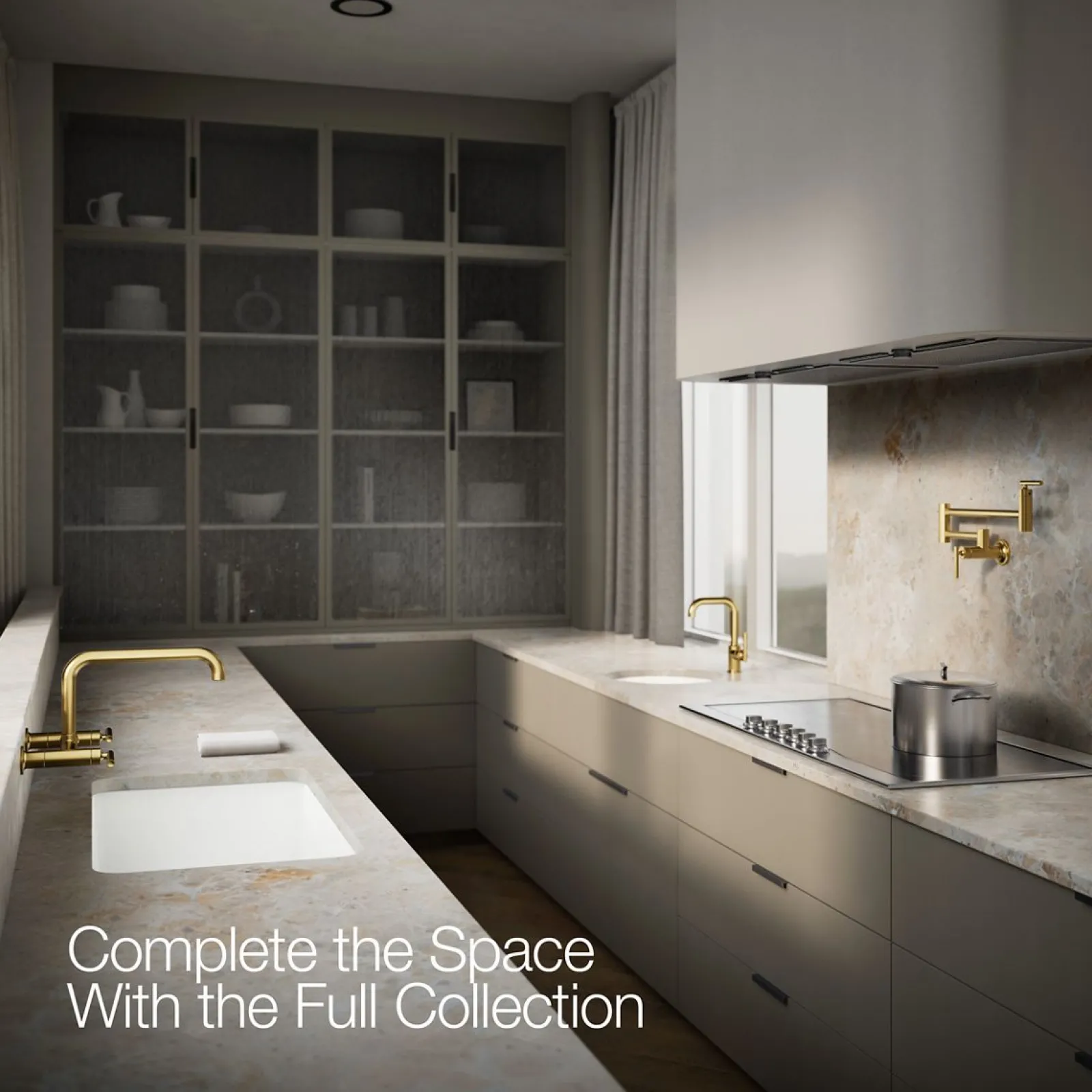 Two-hole wall-mount bridge kitchen sink faucet^Kohler Sale