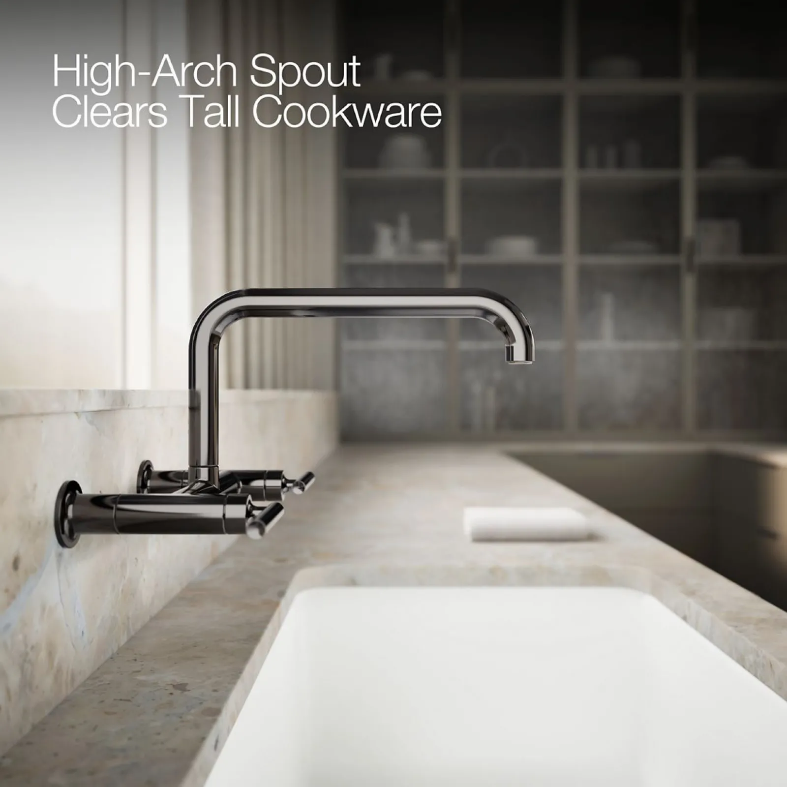 Two-hole wall-mount bridge kitchen sink faucet^Kohler Sale