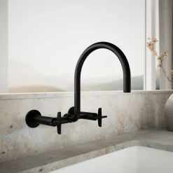 Two-hole wall-mount bridge kitchen sink faucet^Kohler Online