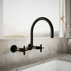 Two-hole wall-mount bridge kitchen sink faucet^Kohler Online