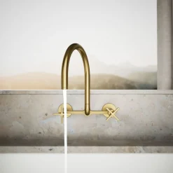 Two-hole wall-mount bridge kitchen sink faucet^Kohler Online