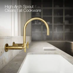 Two-hole wall-mount bridge kitchen sink faucet^Kohler Online