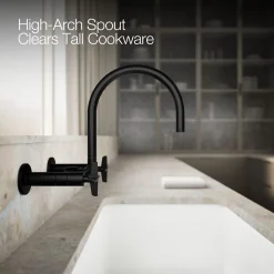 Two-hole wall-mount bridge kitchen sink faucet^Kohler Online